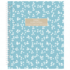Тетрадь А5 120л. HATBER спираль, клетка, Soft-touch ламинация, 3 разделителя, Floral,, 120Тр5лВ1сп_357