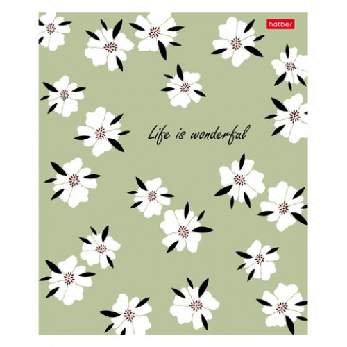 Тетрадь А5, 96 л., HATBER, скоба, клетка, тиснение, Музыка цветов (микс в спайке), 093165, 96Т5тВ1