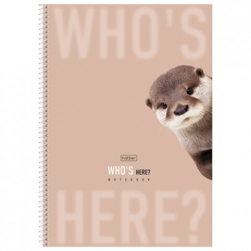 Тетрадь А4 96л. HATBER спираль, клетка, матовая ламинация, Кто здесь? (микс в спайке), 96Т4лВ1сп