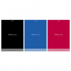 Тетрадь А4, 96 л., HATBER, скоба, линия, матовая ламинация, тиснение, MONOCOLOUR (микс в спайке), 093583, 96Т4лтВ2