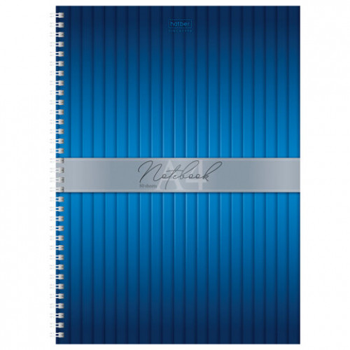 Тетрадь А4 80л. HATBER гребень, клетка, обложка твердая, глянцевая ламинация, PLISSE,, 80Тт4В1гр_11696