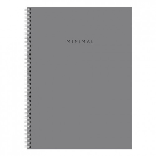 Тетрадь А4, 120 л., BRAUBERG, гребень, клетка, матовая ламинация, Minimal Classic, 405640