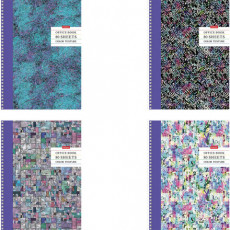 Тетрадь А4, 80 л., HATBER, гребень, клетка, матовая ламинация, цветной срез, Color texture, 80Т4лВ1гр Тетрадь А4, 80 л., HATBER, гребень, клетка, матовая ламинация, цветной срез, Color texture, 80Т4лВ1гр