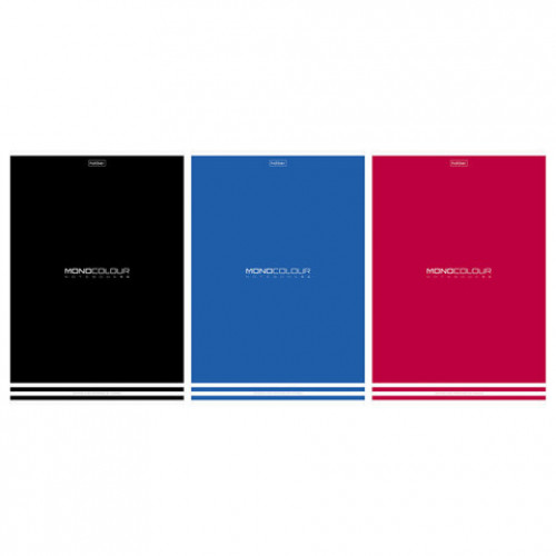 Тетрадь А4 96л. HATBER скоба, линия, матовая ламинация, тиснение, MONOCOLOUR (микс в, 96Т4лтВ2