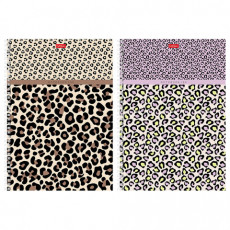 Тетрадь А4 80л. HATBER гребень, клетка, тиснение, LEO-принт (микс в спайке), 092755, 80Т4тВ1гр