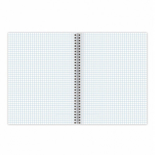 Тетрадь А4, 120 л., BRAUBERG, гребень, клетка, матовая ламинация, Классика Blue, 405643