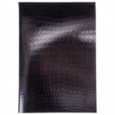 Тетрадь бумвинил А4 96л. скоба, офсет №1, клетка, ЧЕРНАЯ Metallic, тиснение CROCO, HA, 96Т4бвВ3