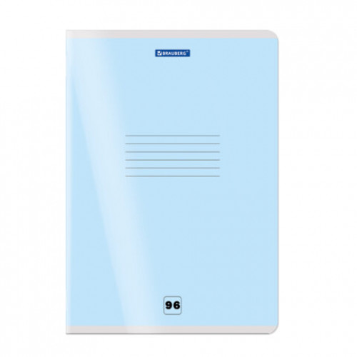 Тетрадь пластиковая обложка (прозрачная) А4, 96 листов, скоба, клетка, BRAUBERG Smart Cover, АССОРТИ (микс в спайке), 405042