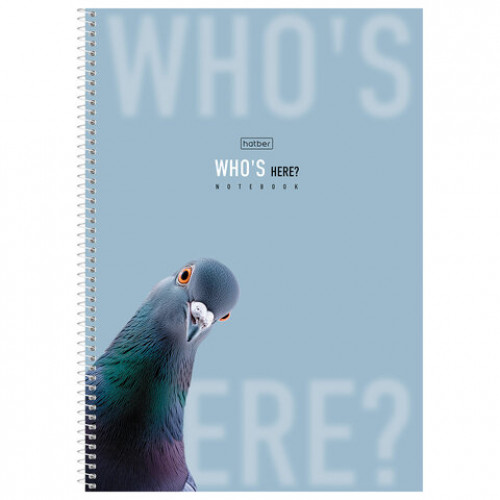 Тетрадь А4 96л. HATBER спираль, клетка, матовая ламинация, Кто здесь? (микс в спайке), 96Т4лВ1сп