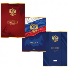 Тетрадь А4, 96 л., HATBER, скоба, клетка, 3D фольга, матовая ламинация, РОССИЯ (3 вида), 96Т4лофВ3, T262924