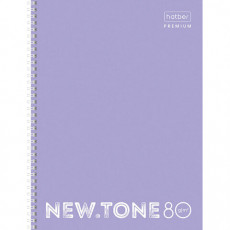 Тетрадь А4 80 л. HATBER Premium гребень, клетка, глянцевая ламинация, NEWtone PASTEL Лаванда, T346426, 80Т4лA1гр_05019