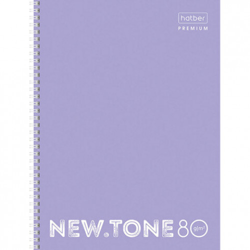 Тетрадь А4 80 л. HATBER Premium гребень, клетка, глянцевая ламинация, NEWtone PASTEL Лаванда, T346426, 80Т4лA1гр_05019