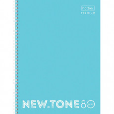 Тетрадь А4 80 л. HATBER Premium гребень, клетка, глянцевая ламинация, NEWtone PASTEL Незабудка, T369678, 80Т4лA1гр_05025