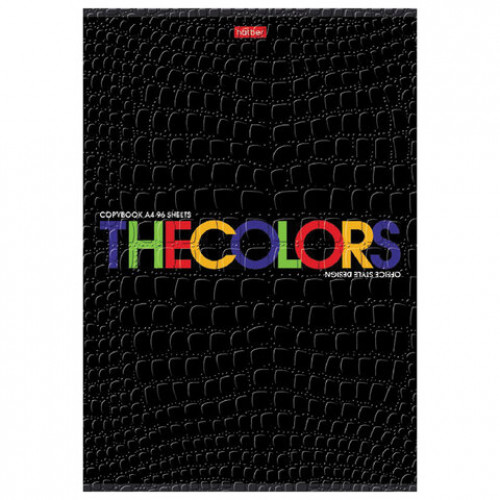 Тетрадь А4, 96 л., HATBER скоба, клетка, тиснение CROCO, THEBOOK (3 вида в спайке), 96Т4тВ1
