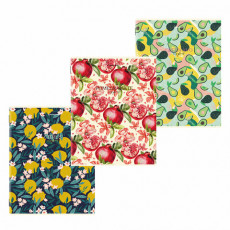 Тетради КОМПЛЕКТ 3 шт. А4, 96 л., BRAUBERG, скоба, клетка, глянцевый лак, Fruits, 404387