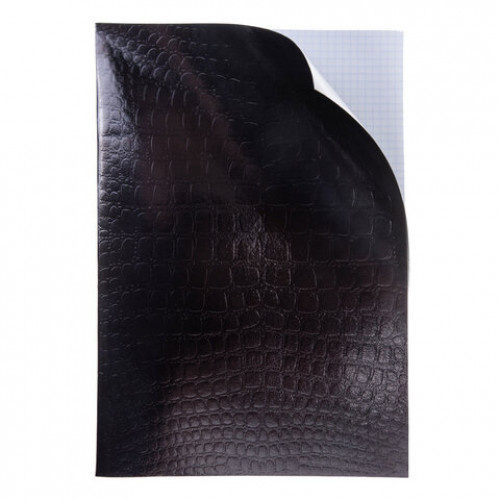 Тетрадь бумвинил А4 96л. скоба, офсет №1, клетка, ЧЕРНАЯ Metallic, тиснение CROCO, HA, 96Т4бвВ3