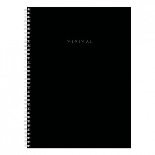 Тетрадь А4, 120 л., BRAUBERG, гребень, клетка, матовая ламинация, Minimal Classic, 405640