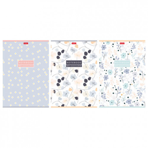 Тетрадь А4 80л. HATBER скоба, клетка, Soft-touch ламинация, Музыка цветов (микс в спа, 80Т4лВ1