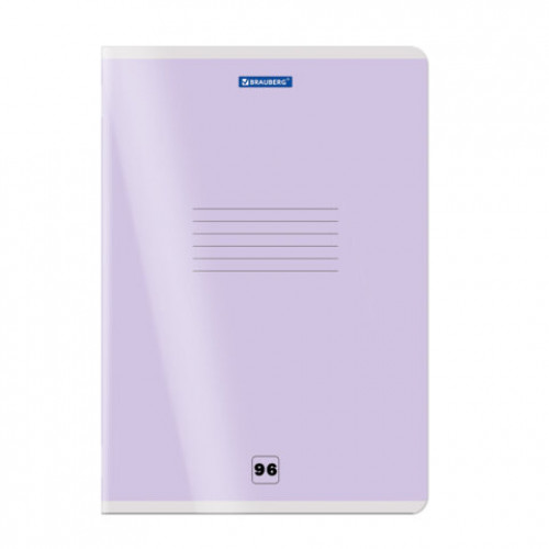 Тетрадь пластиковая обложка (прозрачная) А4, 96 листов, скоба, клетка, BRAUBERG Smart Cover, АССОРТИ (микс в спайке), 405042