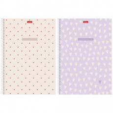 Тетрадь А4 96л. HATBER спираль, линия, тиснение, LOVE IS....(микс в спайке), 093597, 96Т4тВ2сп