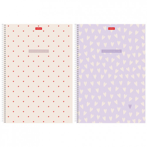 Тетрадь А4 96л. HATBER спираль, линия, тиснение, LOVE IS....(микс в спайке), 093597, 96Т4тВ2сп