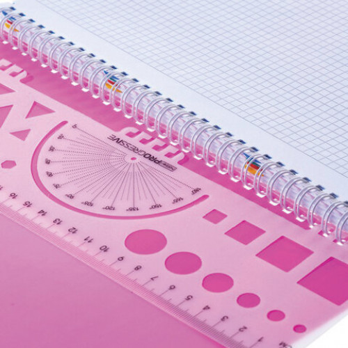Тетрадь А4, 96 л., HATBER, гребень, клетка, обложка пластик, 4 разделителя, DIAMOND-розовый, 96Т4В1гр