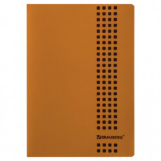 Тетрадь А4, 40 листов, BRAUBERG Metropolis, скоба, клетка, обложка пластик, ОРАНЖЕВЫЙ, 403404