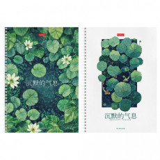 Тетрадь А4 96л. HATBER гребень, линия, тиснение, Дыхание тишины (микс в спайке), 0936, 96Т4тВ2гр