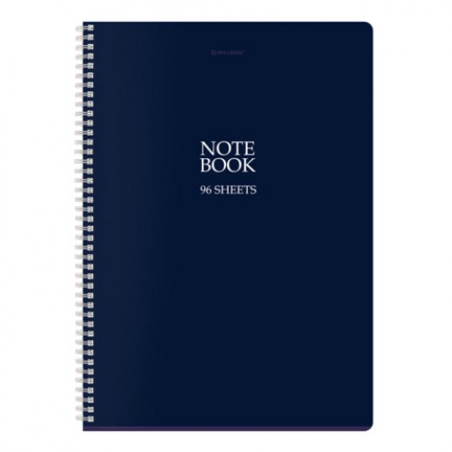 Тетрадь А4, 96 л., BRAUBERG, гребень, клетка, матовая ламинация, NoteBookMono (микс в спайке), 405315