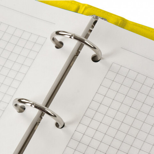 Тетрадь на кольцах А5 180х220 мм, 80 л., обложка ПВХ, клетка, BRAUBERG, желтый, 403912