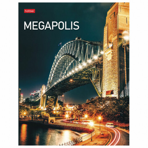Тетрадь на кольцах А5 (170х220 мм), 240 л., картонная обложка, клетка, HATBER, Megapolis, 240ТК5В1, 240ТК5В1_23148
