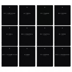 Тетради предметные, КОМПЛЕКТ 12 ПРЕДМЕТОВ, 48л, SoftTouch, 3D-фольга, BRAUBERG, BLACK GOLD, 405602