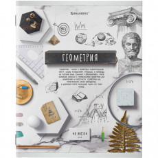 Тетрадь предметная COLLAGE 48 листов, TWIN лак, ГЕОМЕТРИЯ, клетка, подсказ, BRAUBERG, 403995