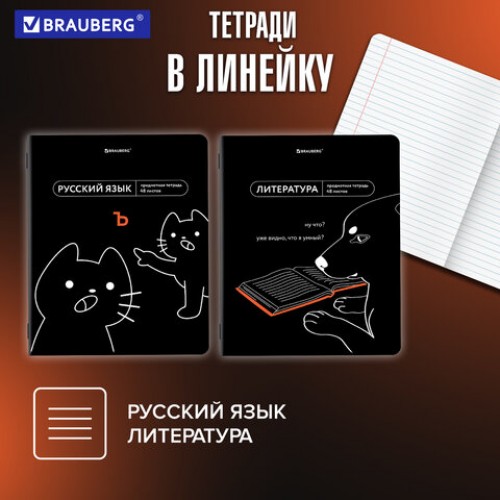 Тетради предметные, КОМПЛЕКТ 12 ПРЕДМЕТОВ, 48 л., TWIN лак, BRAUBERG МЕМЫ, 405172