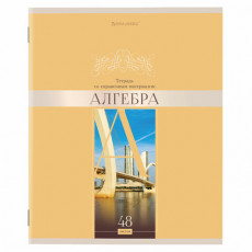 Тетрадь предметная DELIGHT 48 л., обложка картон, АЛГЕБРА, клетка, BRAUBERG, 404568