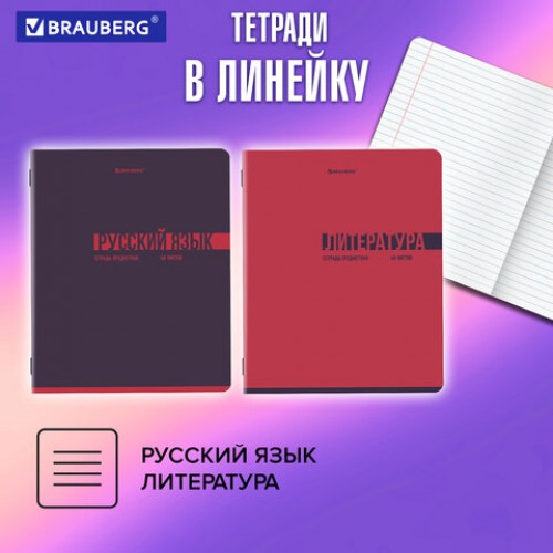 Тетради предметные, КОМПЛЕКТ 12 ПРЕДМЕТОВ, 48 л., обложка картон, BRAUBERG VIBE, 405163