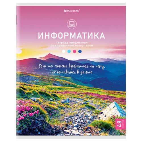 Тетрадь предметная КЛАССИКА NATURE 48 л., обложка картон, ИНФОРМАТИКА, клетка, BRAUBERG, 404586