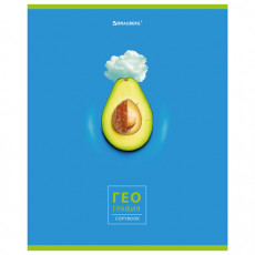 Тетрадь предметная AVOCADO 48 л., глянцевый лак, ГЕОГРАФИЯ, клетка, BRAUBERG, 404277