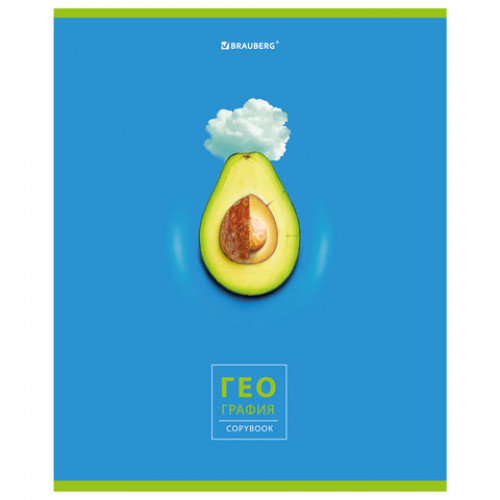 Тетрадь предметная AVOCADO 48 л., глянцевый лак, ГЕОГРАФИЯ, клетка, BRAUBERG, 404277