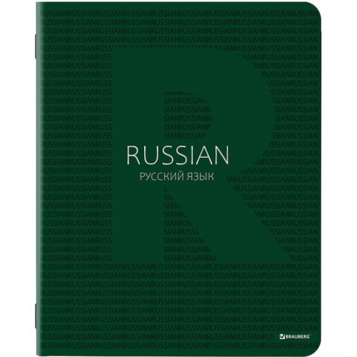 Тетрадь предметная COLOR 48 листов, матовая ламинация, лак, 70 г/м2, РУССКИЙ ЯЗЫК, линия, подсказ, BRAUBERG, 403987