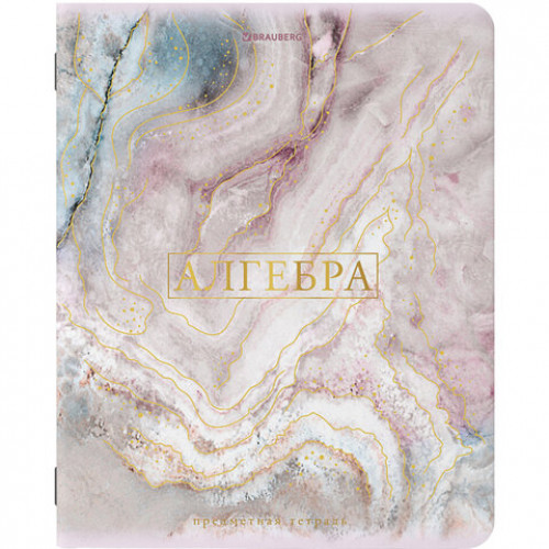 Тетрадь предметная PASTEL 48 л., SoftTouch, фольга, АЛГЕБРА, клетка, BRAUBERG, 404309