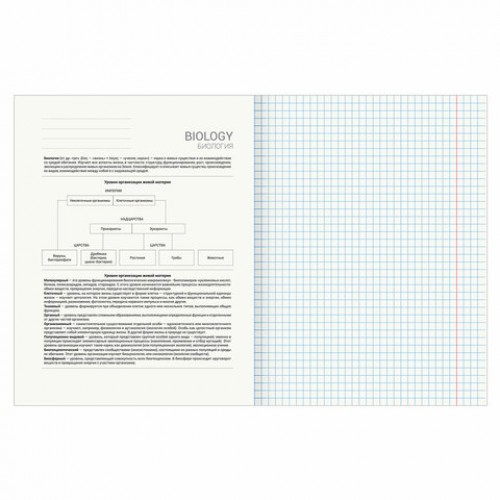 Тетрадь предметная КЛАССИКА SCIENCE 48 л., обложка картон, БИОЛОГИЯ, клетка, подсказ, BRAUBERG, 404809