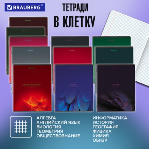 Тетради предметные, КОМПЛЕКТ 13 ПРЕДМЕТОВ, 48 л., SoftTouch, BRAUBERG PEACEFUL, 405182