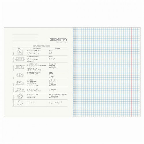 Тетрадь предметная КЛАССИКА NATURE 48 л., обложка картон, ГЕОМЕТРИЯ, клетка, BRAUBERG, 404585