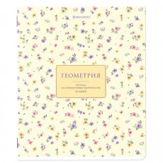 Тетрадь предметная BLOSSOM 48 л., рельефное тиснение, ГЕОМЕТРИЯ, клетка, подсказки, BRAUBERG, 405595