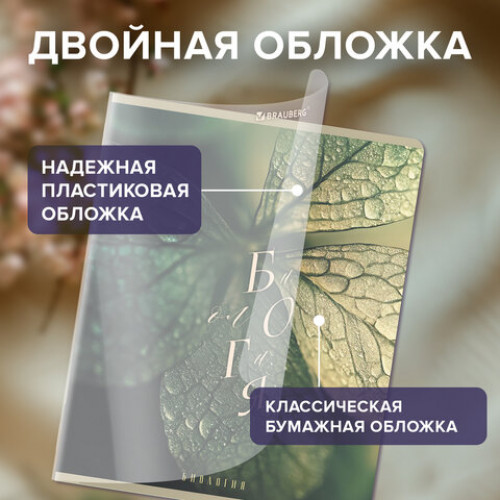 Тетради предметные, КОМПЛЕКТ 12 ПРЕДМЕТОВ 48 л., пластиковая обложка, BRAUBERG PURE NATURE, 405543