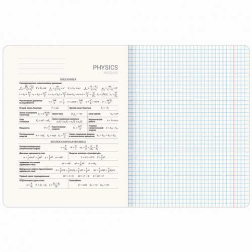 Тетрадь предметная VINTAGE 48 л., SoftTouch, ФИЗИКА, клетка, подсказ, BRAUBERG, 405158