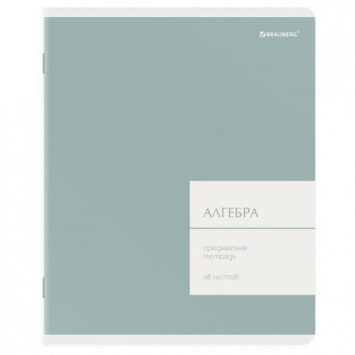 Тетрадь предметная MonoPastel 48л, пластиковая обложка, АЛГЕБРА, клетка, подсказ, BRAUBERG, 405501
