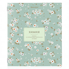 Тетрадь предметная BLOSSOM 48 л., рельефный картон, ХИМИЯ, клетка, подсказки, BRAUBERG, 405601