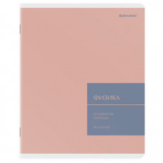 Тетрадь предметная MonoPastel 48л, пластиковая обложка, ФИЗИКА, клетка, подсказ, BRAUBERG, 405511